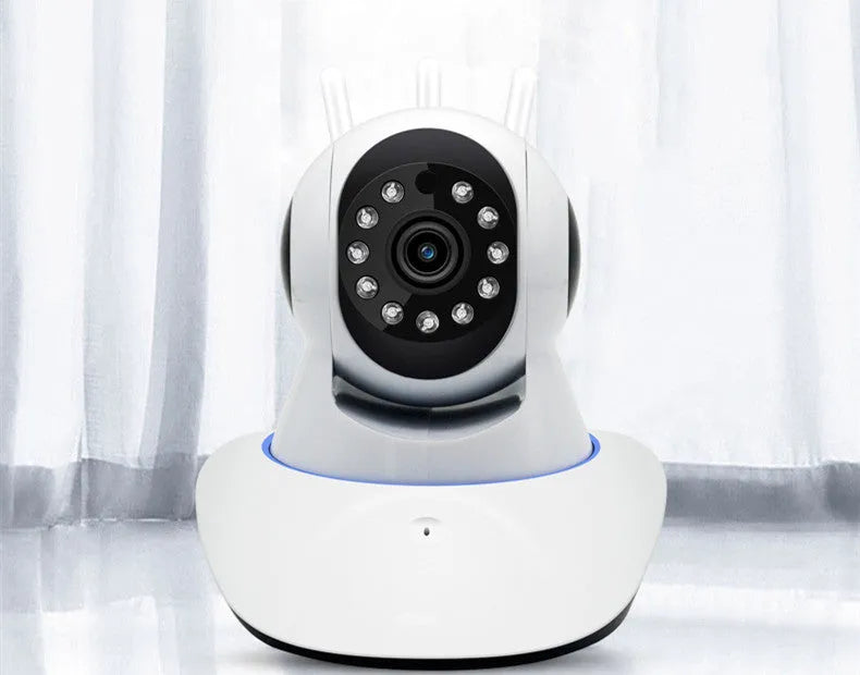 Intelligent rotary head shaker wifi home monitoring camera with 1080P night vision and three antennas