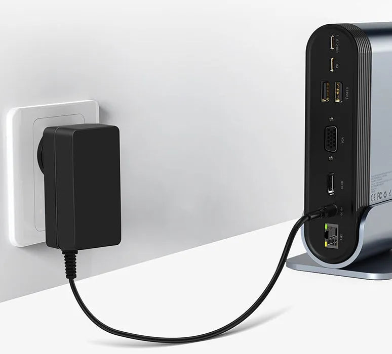 Deep space grey USB Type-C 16-in-1 docking station hub with multiple connection ports