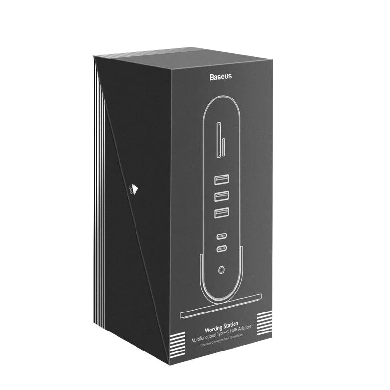 Deep space grey USB Type-C 16-in-1 docking station hub with multiple connection ports