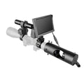 Digital night vision goggles with 5-inch LCD screen showing night vision imagery