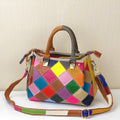 Women's shoulder bag first layer cowhide small square black European American style handbag