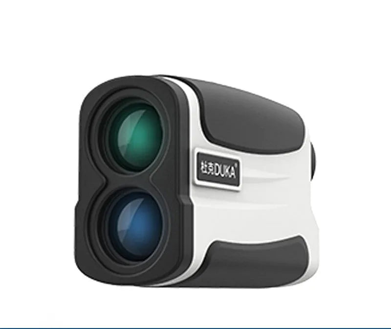Laser ranging telescope for golf and outdoor distance measurement, showing handheld design.