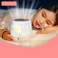 Pruixin rotating LED projector night light showing starry sky pattern projection on a wall.