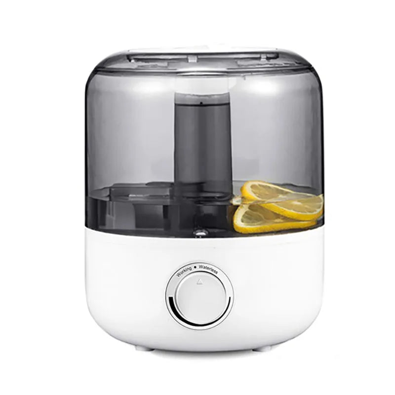 Small white or black humidifier with 3L tank and compact design for bedroom use