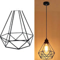 Black Nordic retro iron chandelier with a retractable frame hanging from a ceiling.
