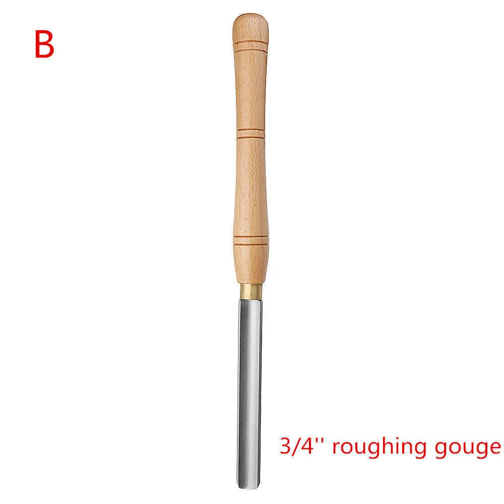 High-end eight-piece chrome vanadium steel turning tool set presented in a wooden storage box.