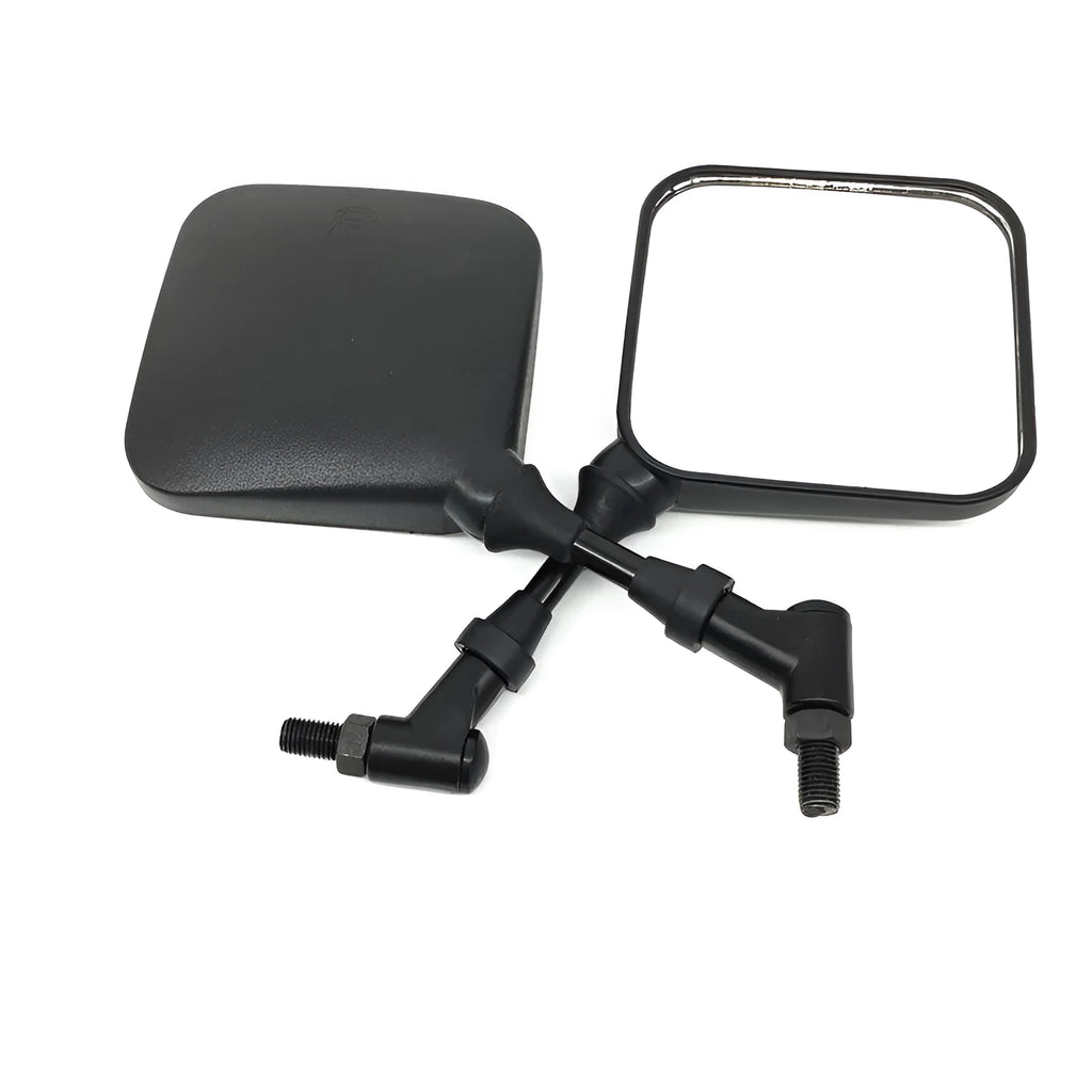 Black square convex rearview mirror 103mm with plastic cover and glass mirror for motorcycles and electric vehicles