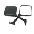 Black square convex rearview mirror 103mm with plastic cover and glass mirror for motorcycles and electric vehicles