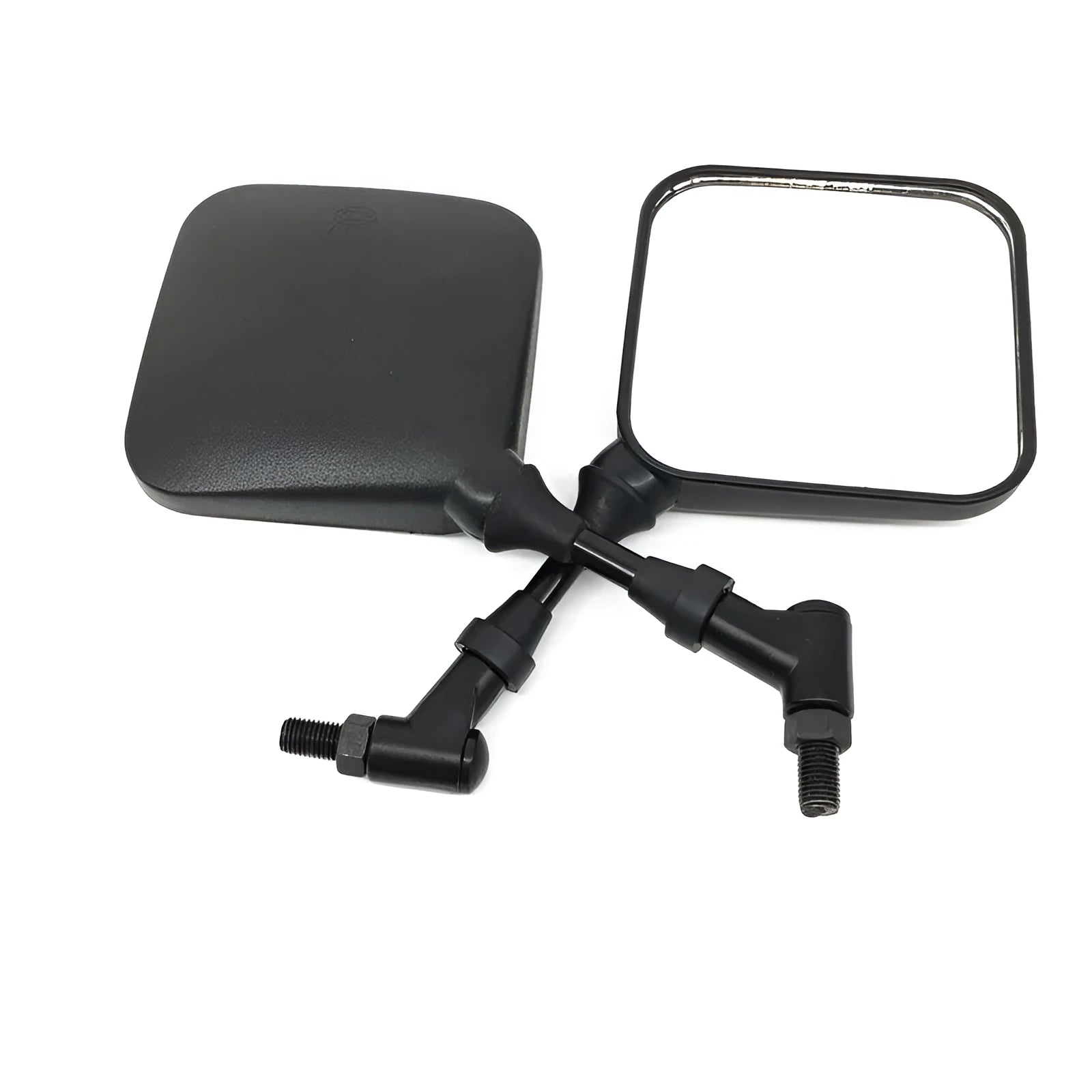 Black square convex rearview mirror 103mm with plastic cover and glass mirror for motorcycles and electric vehicles