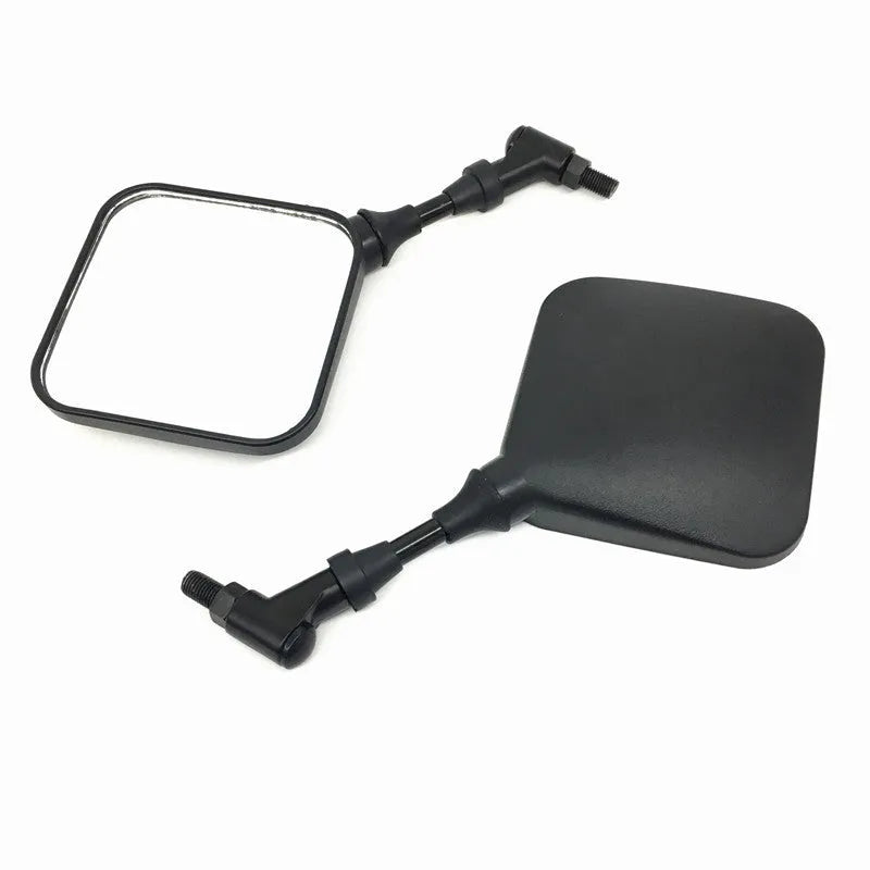 Black square convex rearview mirror 103mm with plastic cover and glass mirror for motorcycles and electric vehicles
