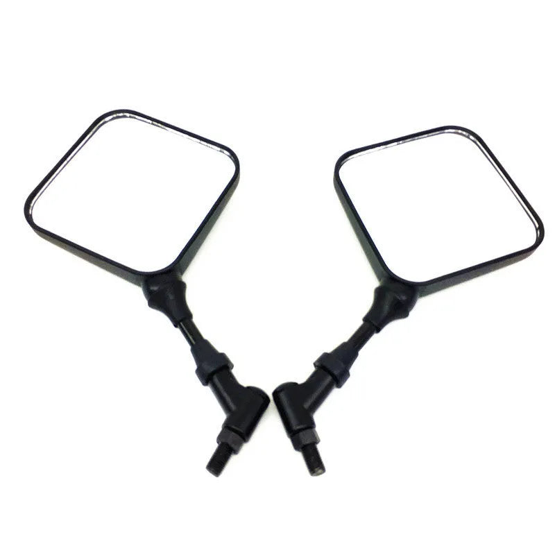 Black square convex rearview mirror 103mm with plastic cover and glass mirror for motorcycles and electric vehicles