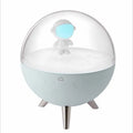 USB LED night light with modern simple design plastic shade showing white or blue illumination options