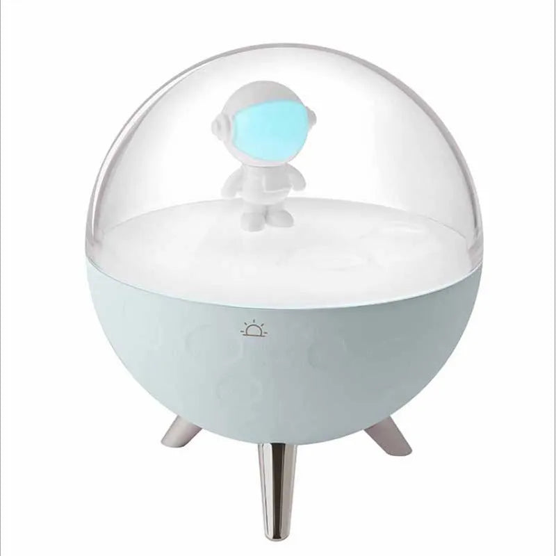 USB LED night light with modern simple design plastic shade showing white or blue illumination options