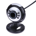 USB webcam with ring of six white LED lights around the lens