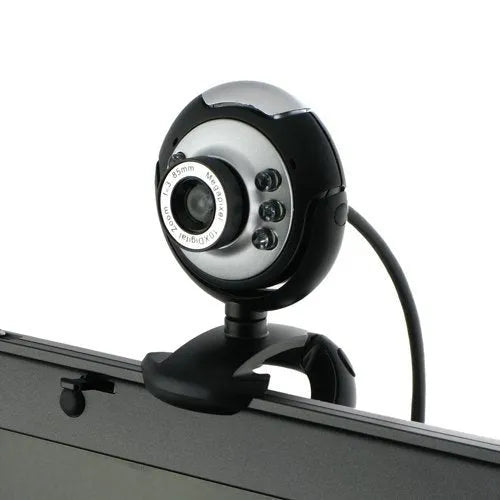 USB webcam with ring of six white LED lights around the lens
