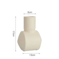 Nordic style hammer ceramic vase in white pottery with colour glaze, 20cm tall.