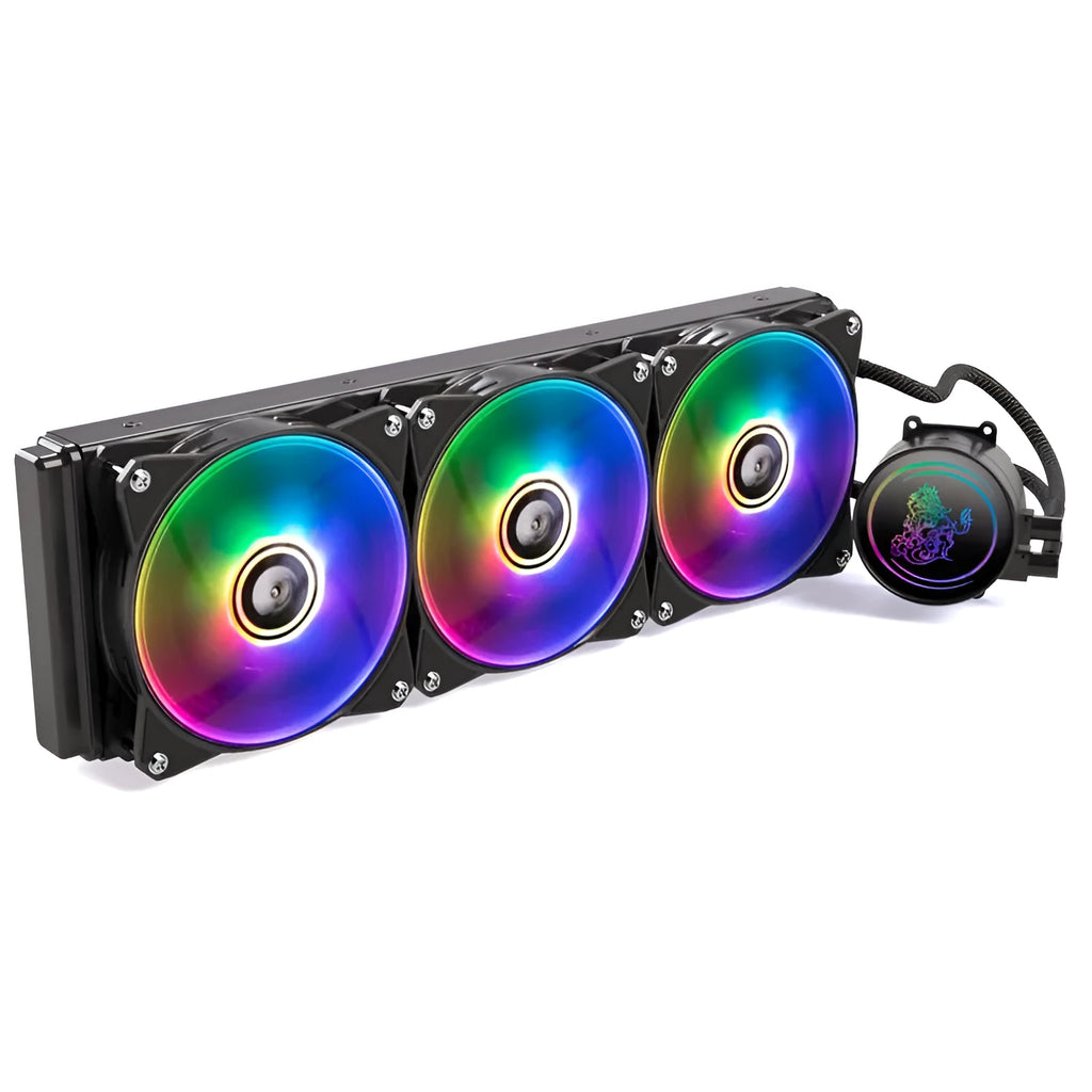Kirin 240mm CPU water cooling radiator with ARGB fans and copper-aluminium construction