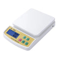 SF-400A electronic kitchen scale with digital display, 10kg capacity, and battery compartment for AA batteries