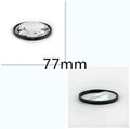 77mm rotatable half moon mirror split focus filter for SLR camera with cleaning cloth and storage bag.
