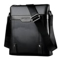 Men's medium shoulder bag in black or brown PU leather with square design