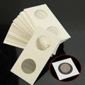 Set of 50 white paper coin protectors in transparent OPP bag for commemorative coin collection