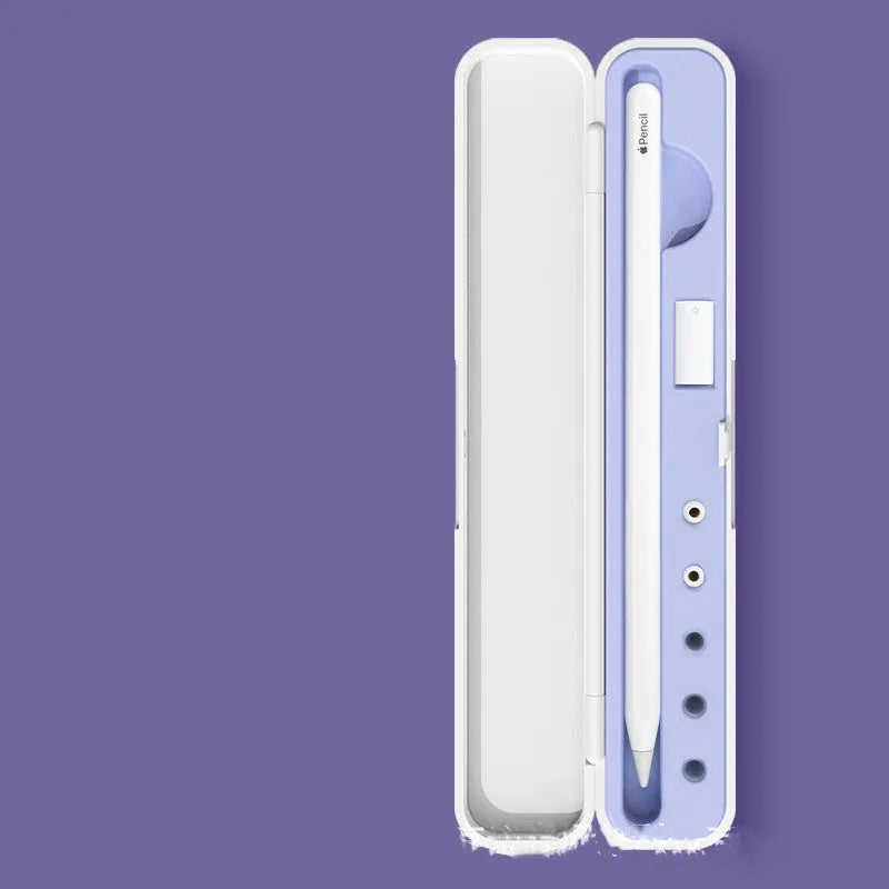 Hard protective case for Apple Pencil 1st and 2nd Generation in purple, green, black, and blue colour options.
