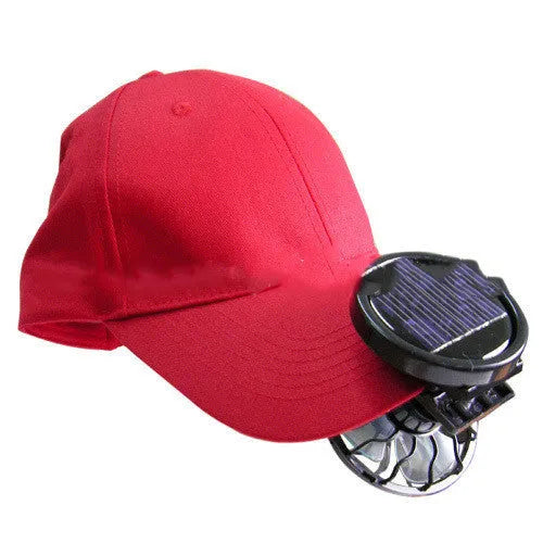 Black solar powered clip-on fan for outdoor camping and fishing cooling