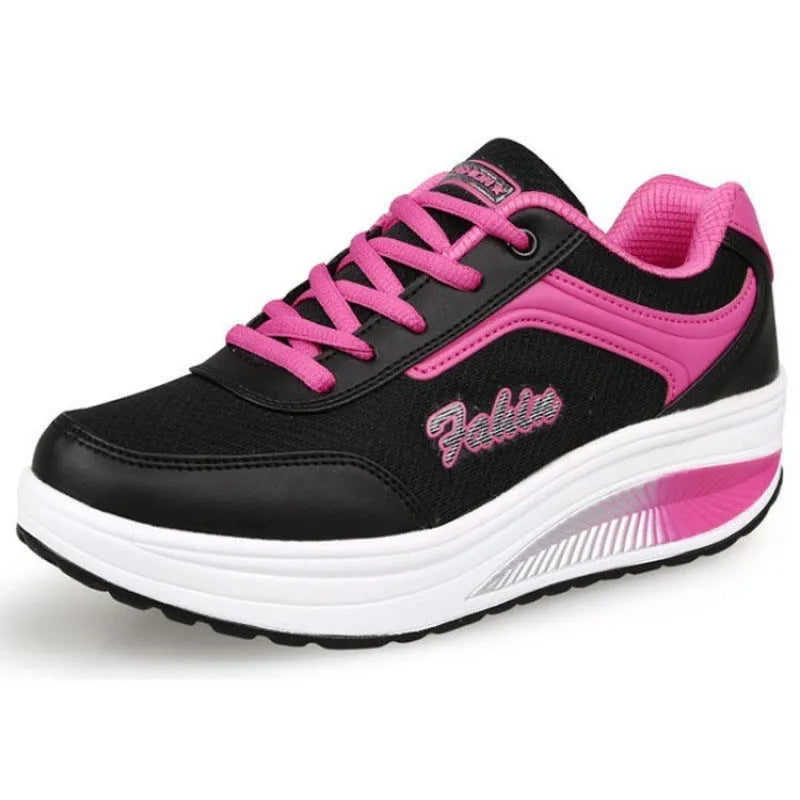 Women's heelless sports travel shoes with mid heel in multiple colour options