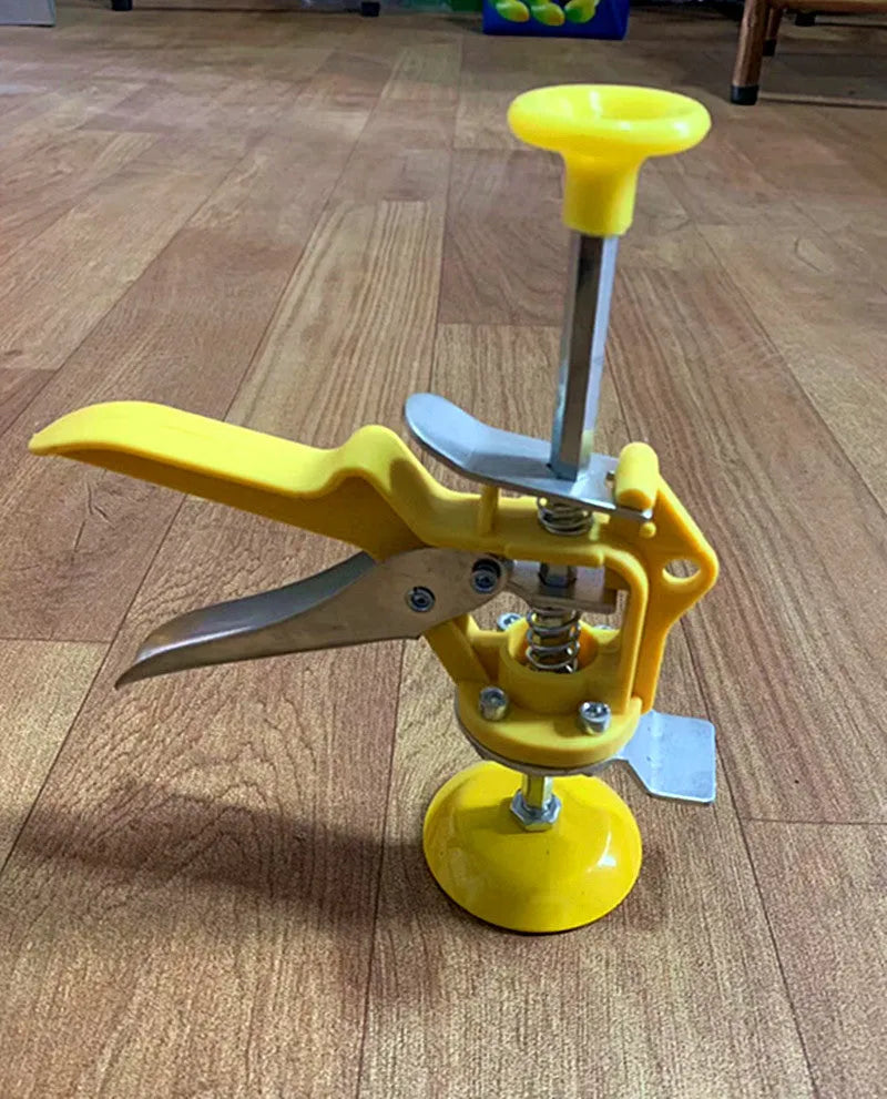 Metal alloy tile raising locator positioning tool for concrete processing measuring 23.5 by 6.5 centimetres