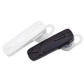 Black and white wireless Bluetooth earphone headset with in-ear design.