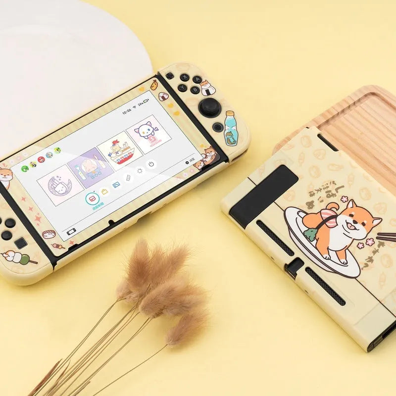 Nintendo Switch Lite transparent PC hard case with silicone back grip housing
