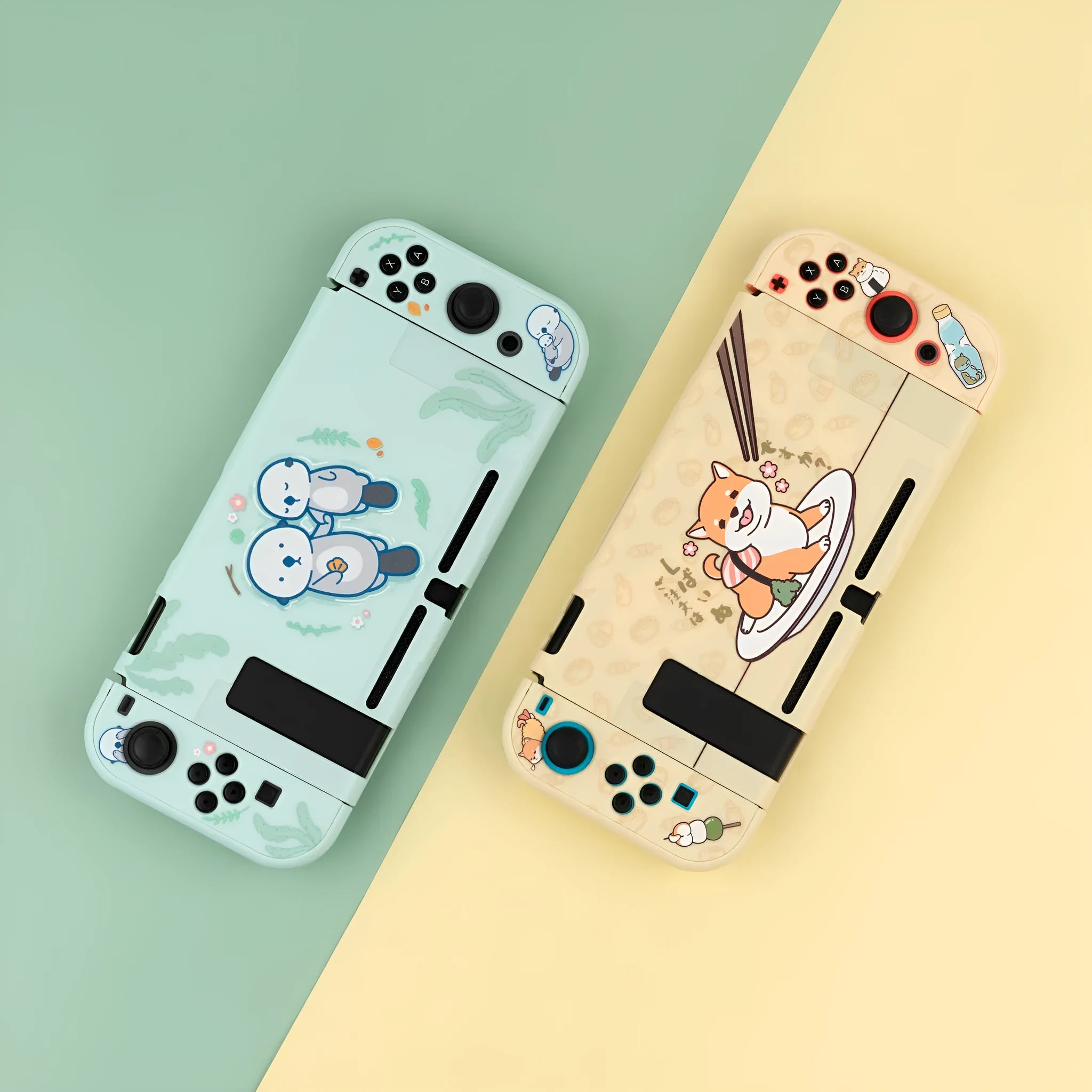 Nintendo Switch Lite transparent PC hard case with silicone back grip housing