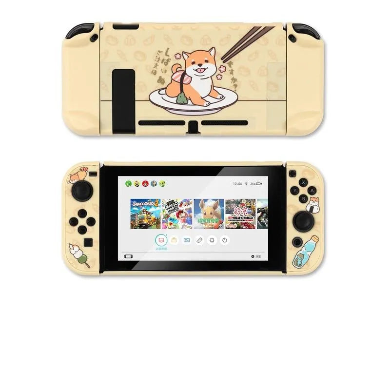 Nintendo Switch Lite transparent PC hard case with silicone back grip housing