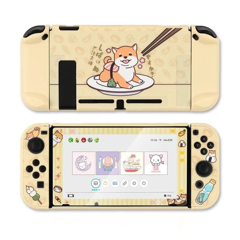 Nintendo Switch Lite transparent PC hard case with silicone back grip housing