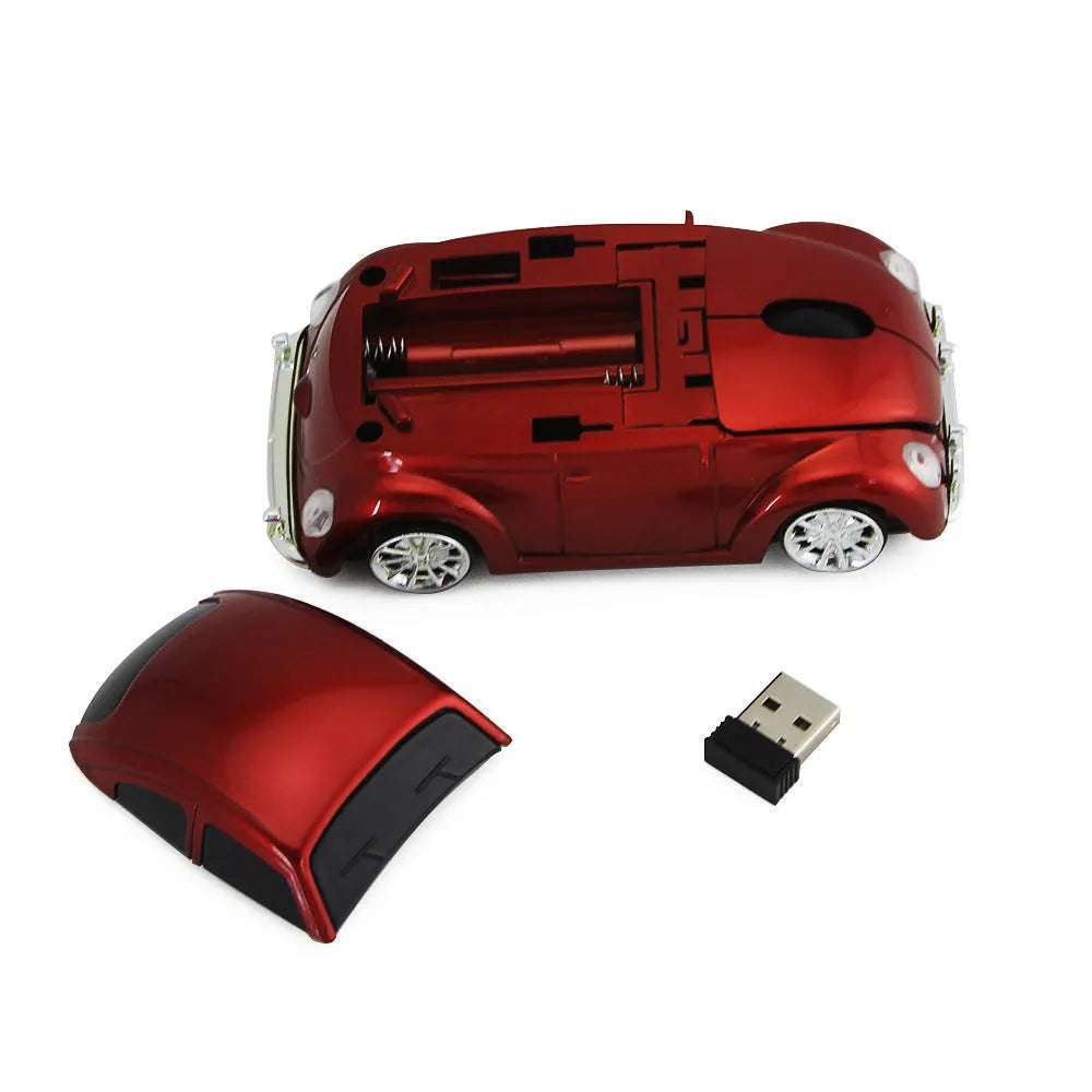 2.4GHz wireless optical computer mouse in black, blue, red, and yellow colour options