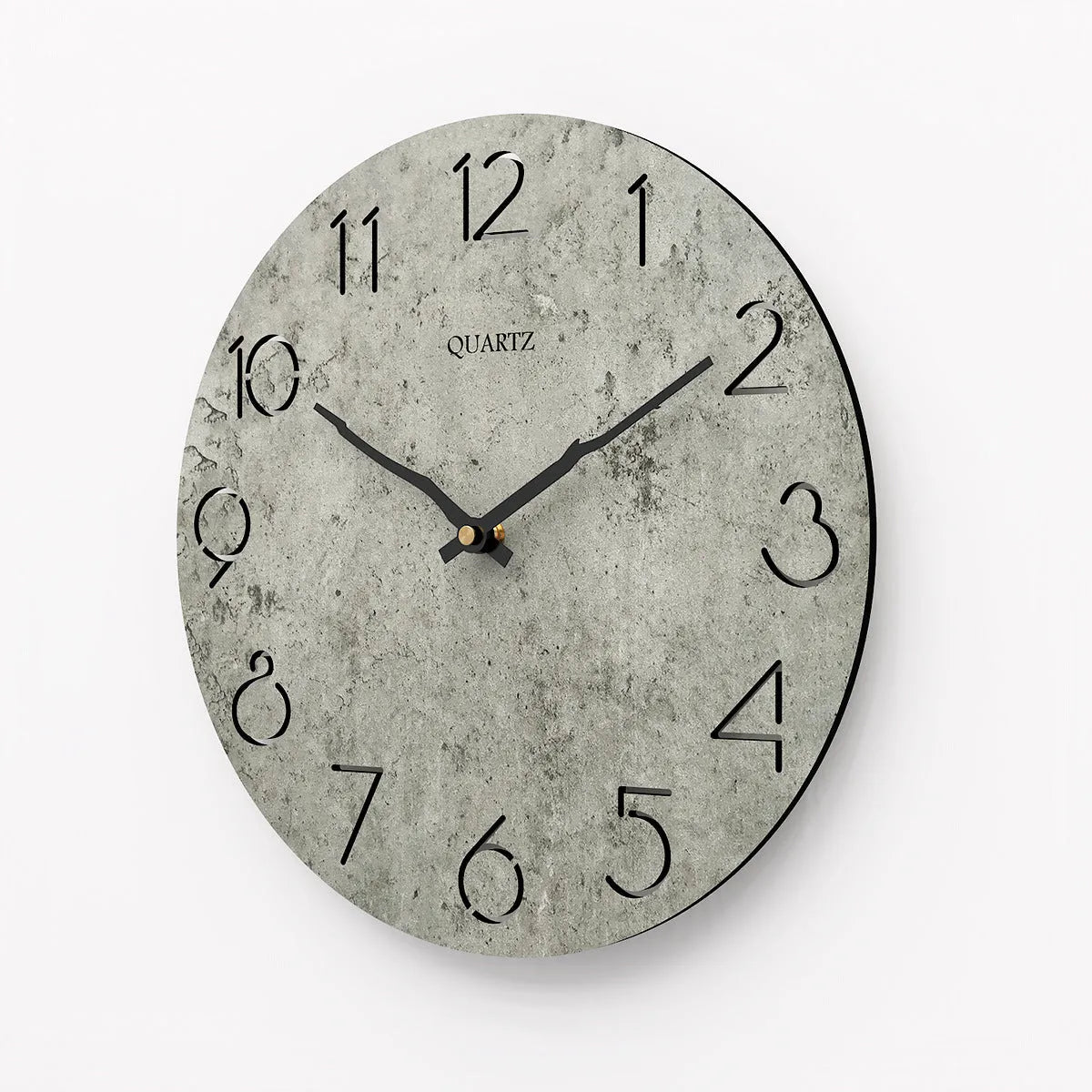 Grey European style modern wall clock for living room decor and household timekeeping
