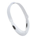 White ABS facial lifting device with red and blue light therapy panels, showing control buttons for modes and vibration levels.