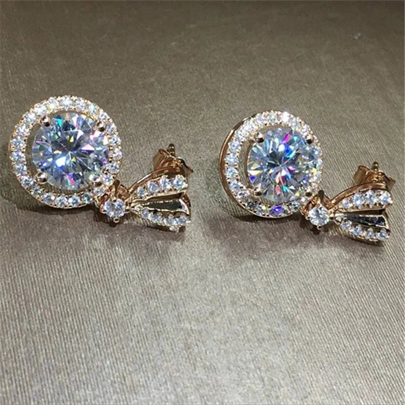 Bohemian dangle earrings for women round copper zircon electroplate one size fits all picture colour
