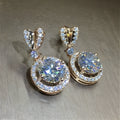 Bohemian dangle earrings for women round copper zircon electroplate one size fits all picture colour