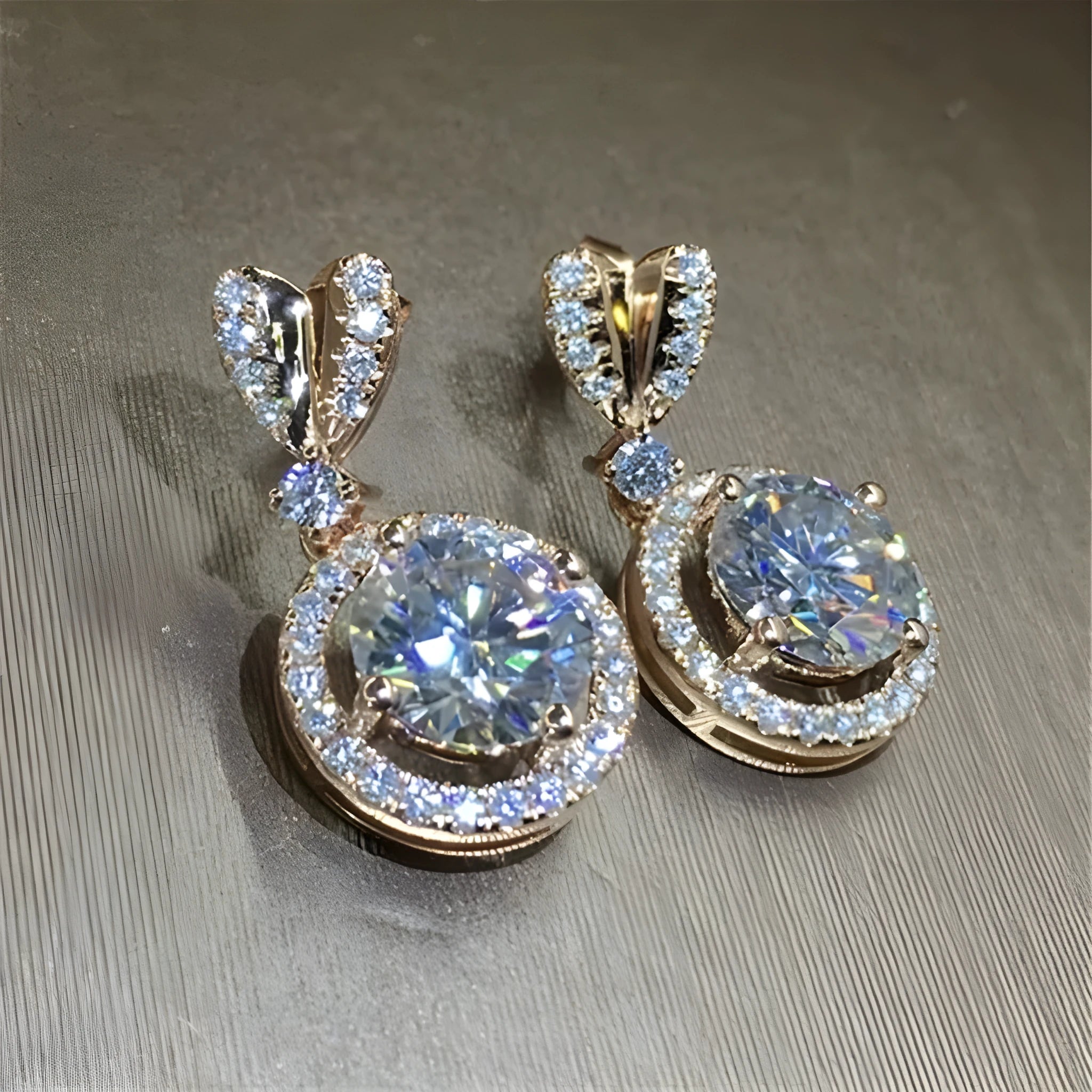 Bohemian dangle earrings for women round copper zircon electroplate one size fits all picture colour