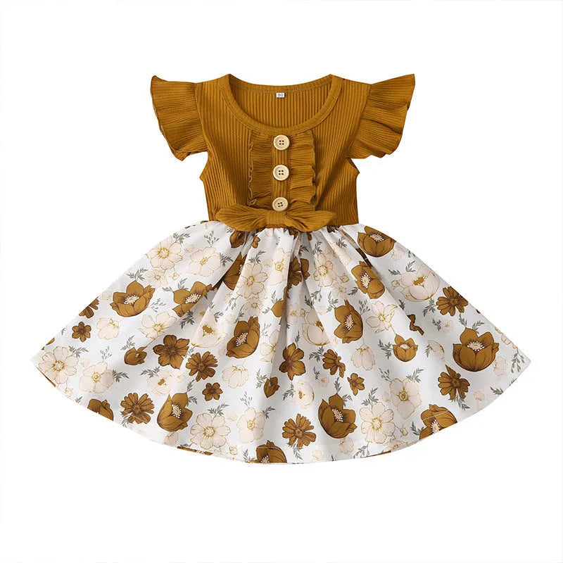 Sleeveless summer dress for toddler girls in sizes 80cm to 120cm available in six colours