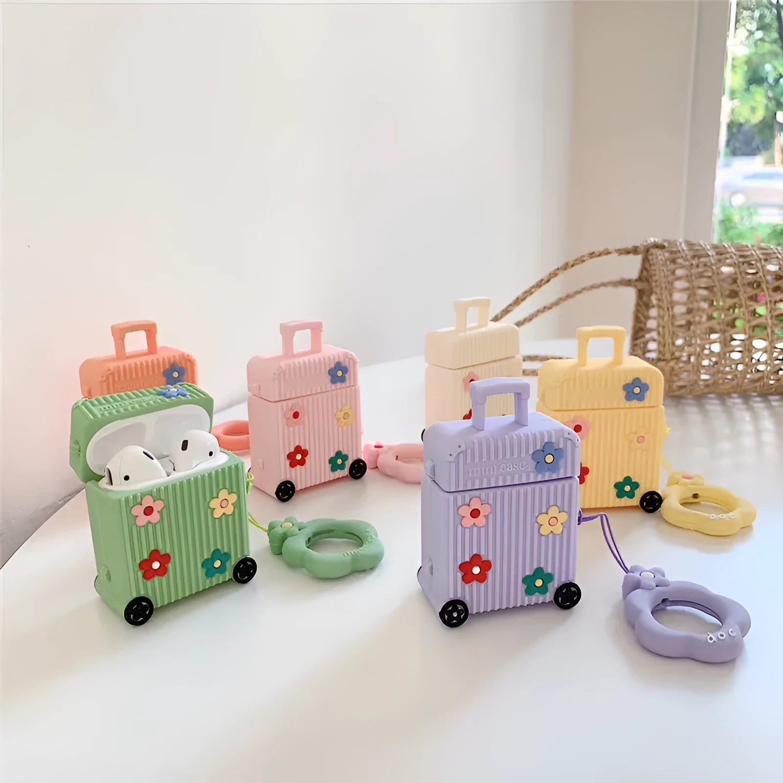Silicone flip cover for Apple AirPods charging case in various colours