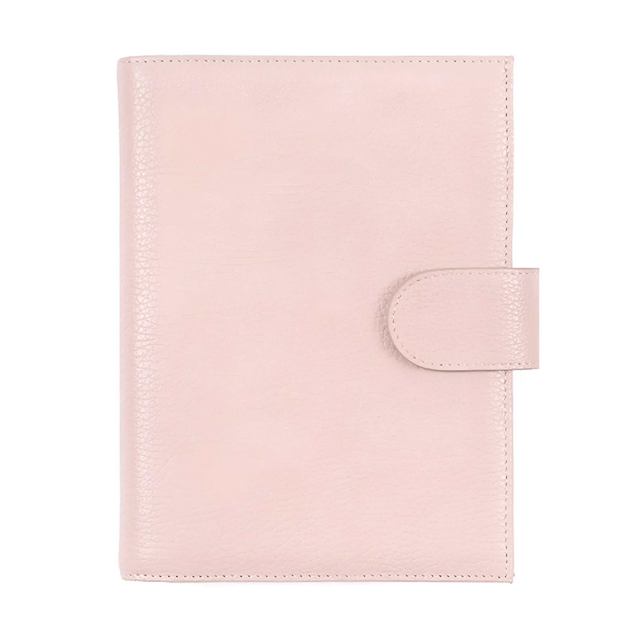 A6 size leather loose-leaf diary with a textured lychee pattern cowhide cover
