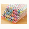 100 colour gel pens with dual 0.5mm and 1.0mm tips displayed in set, each 15cm long