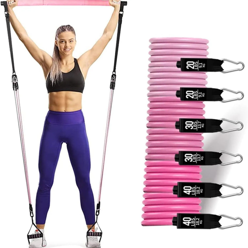 180 pound reinforced TPE resistance band pull rope set in black or pink for home fitness training