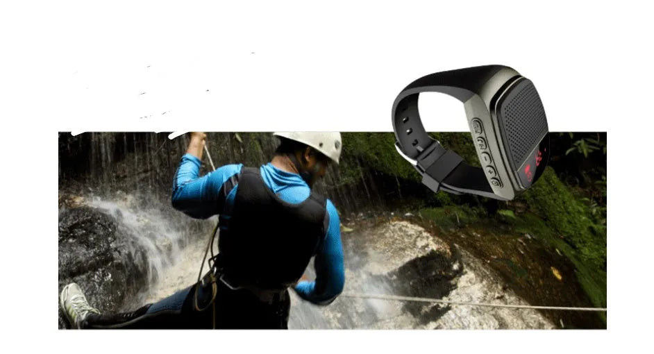 B90 wireless Bluetooth speaker watch with waterproof and drop-proof design for outdoor sports, black colour