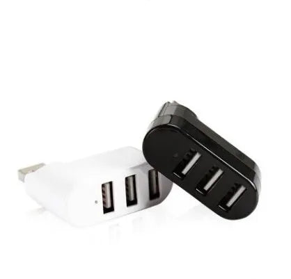 Black and white USB 2.0 splitter hub with multi-interface spin colour design for expanding device connections