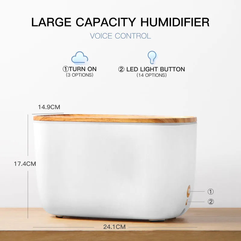 GX-22K compact white household aromatherapy humidifier atomiser with LED night light on a table