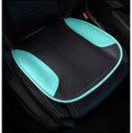 USB-powered car seat ventilation cushion with fan units visible, shown in black suede and beige ice silk styles.