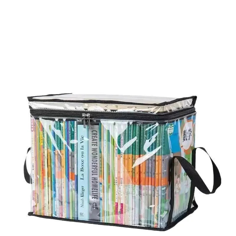 Large foldable PVC buggy bag with transparent window, shown in black and white colour options.